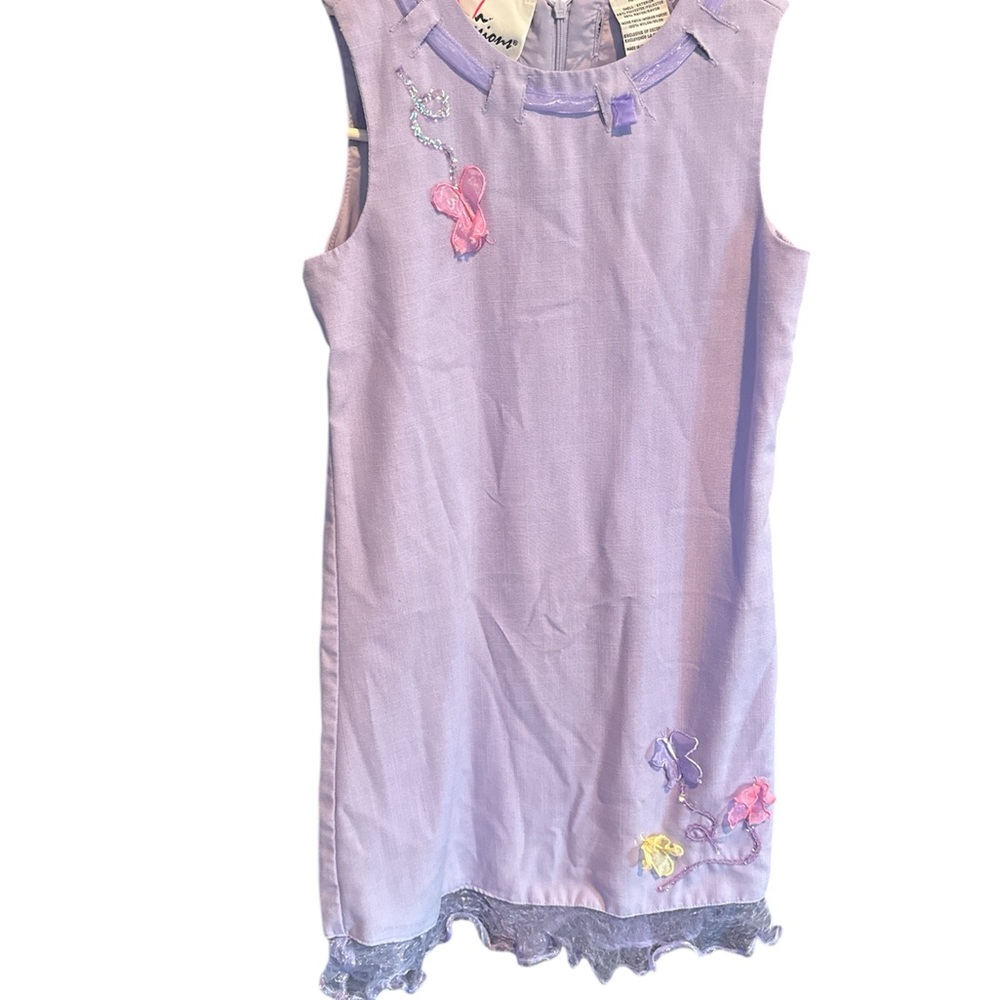 Expressions Lavender Dress with Butterfly Details